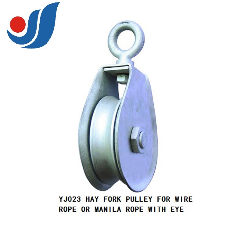 YJ023 HAY FORK PULLEY FOR WIRE ROPE OR MANILA ROPE WITH EYE